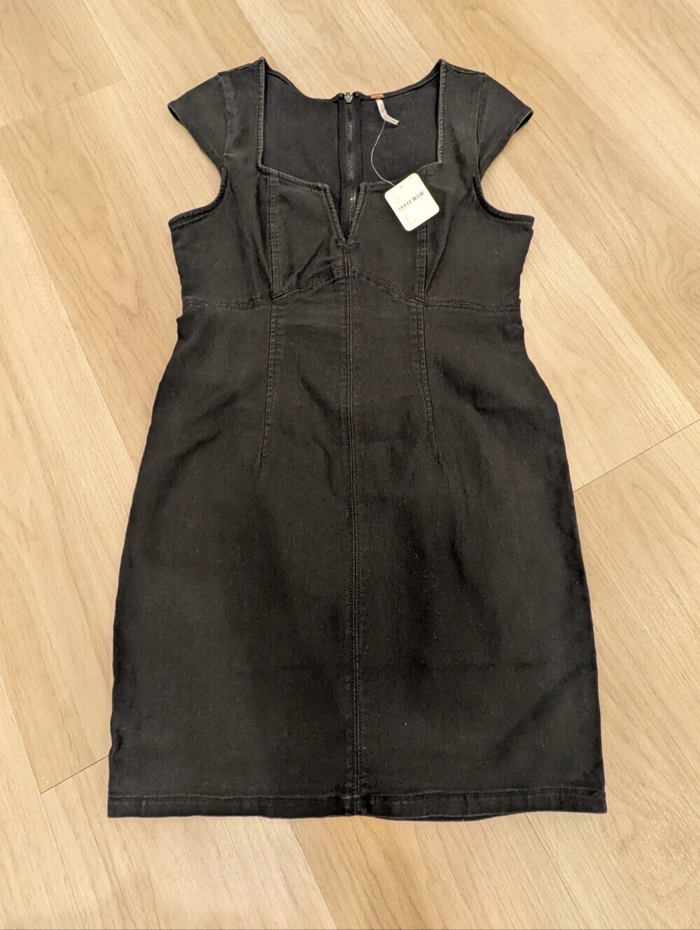 Free People NWT Black Denim Mini Dress Size S